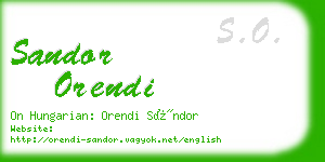 sandor orendi business card